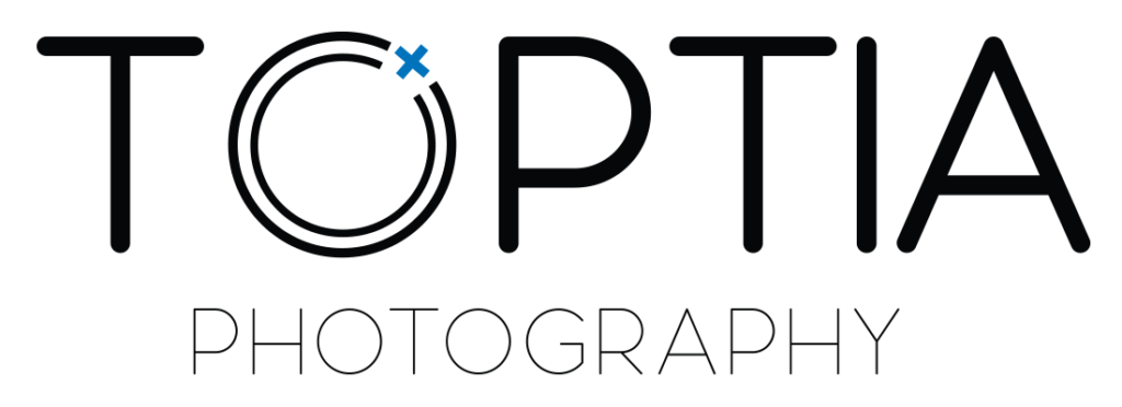 A detailed banner of the brand "Toptia Photography" with no background - Tokyo Portrait Photographer, Japan Photography