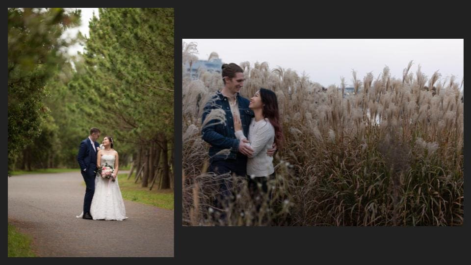 A collage of wedding portrait, and engagement portrait of a young couple - Tokyo Portrait Photographer, Headshot photos