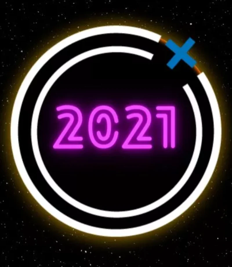 A double circular path with a cross sign on the top and 2021 written in between - Photographer in Tokyo, Japan Photography
